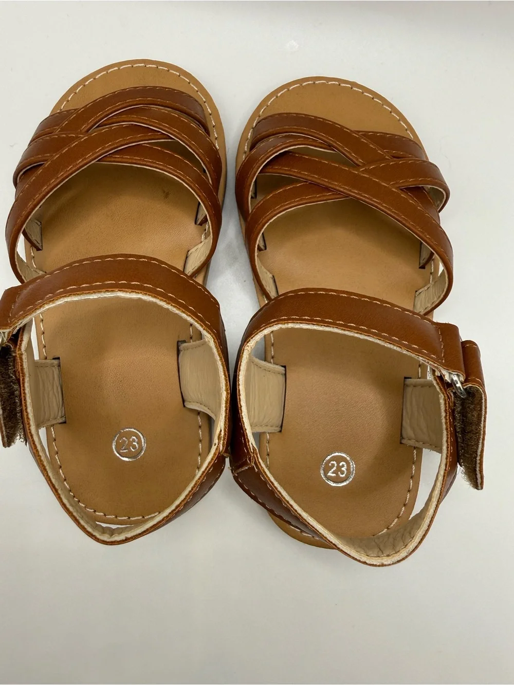 Kids Brown Strappy Sandals